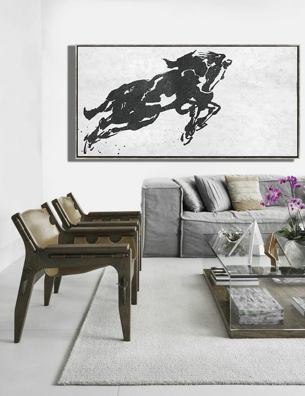 Large Abstract Wall Art,Oversized Horizontal Minimal Art On Canvas - Large Abstract Wall Art